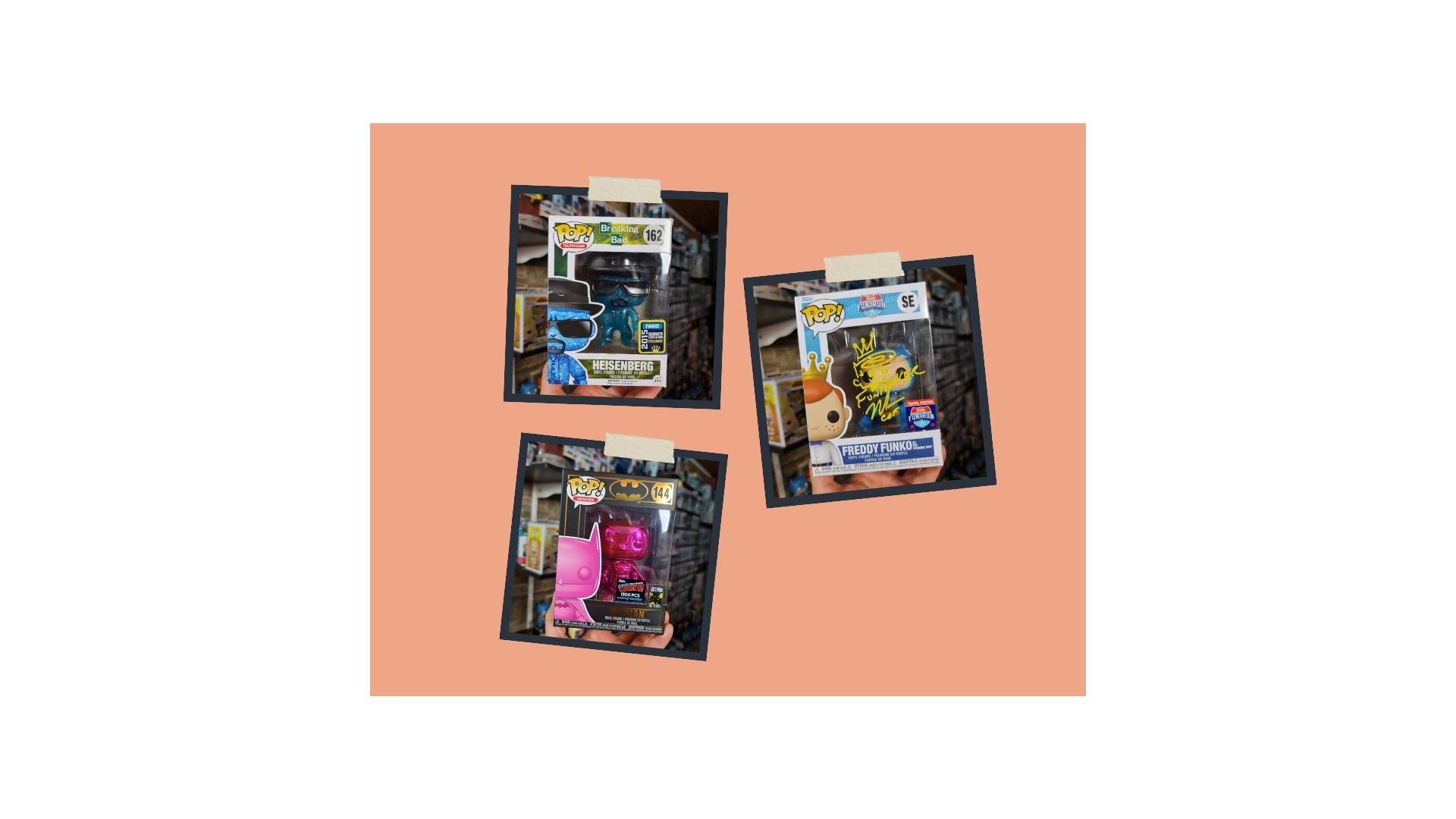 Estos son los tres funkos más codiciados en la colección de Willy Bautista. Juntos pueden valer más de $1.800. Foto: Cortesía