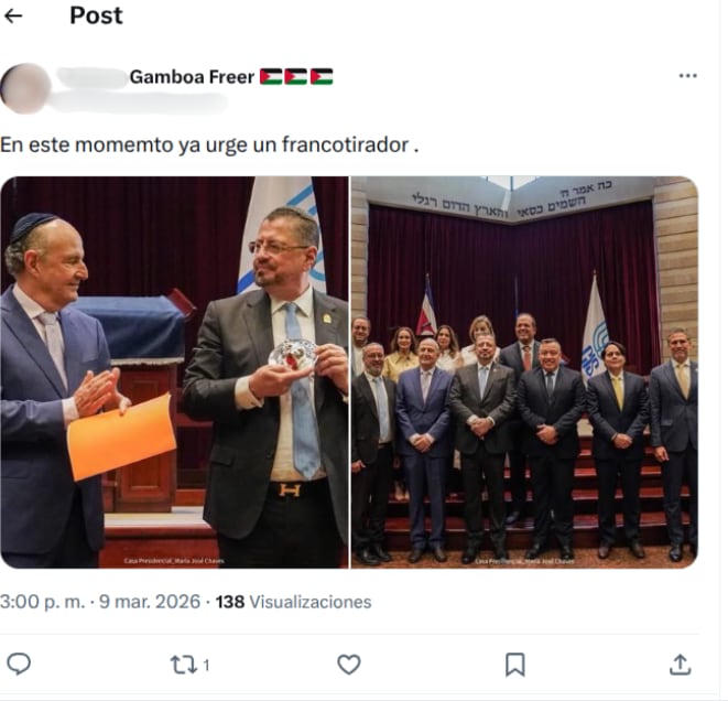 En su perfil de X (antes Twitter), Gamboa realizó una serie de publicaciones contra el mandatario y la presidenta electa.