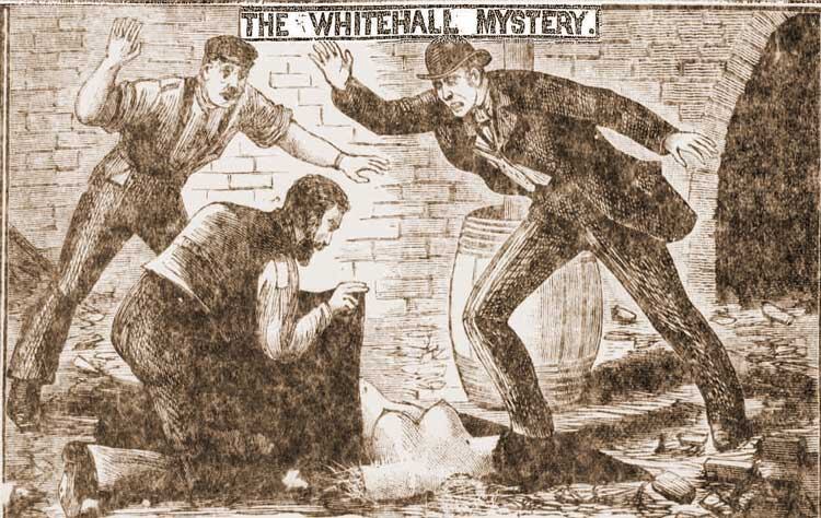 Grabado de 1888 sobre el "misterio de Whitehall" en torno a "Jack el Destripador".
