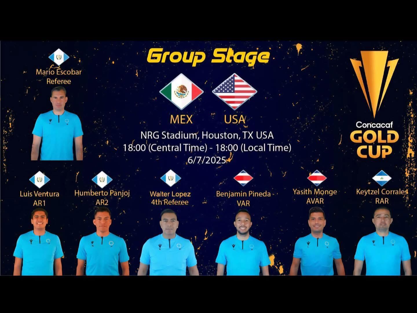 Los arbitros que dirigiran la final de la Copa Oro