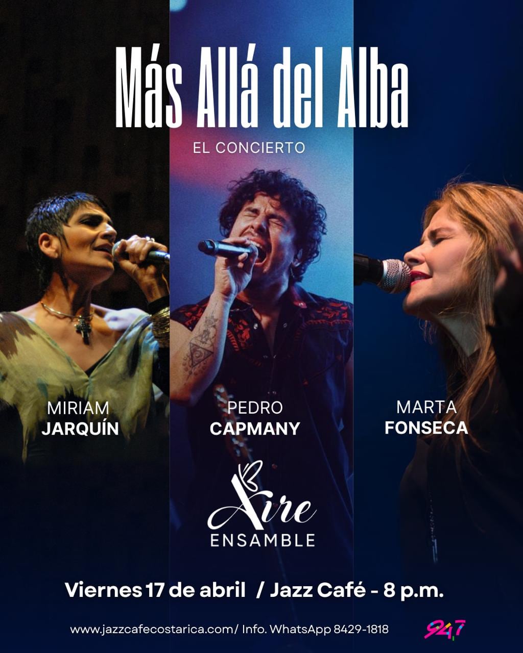 Más allá del alba reúne a Marta Fonseca, Miriam Jarquín y Pedro Capmany junto a Aire Ensamble.