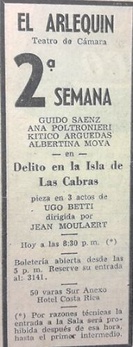 Así se anunciaba 'Delito en la Isla de Las Cabras'