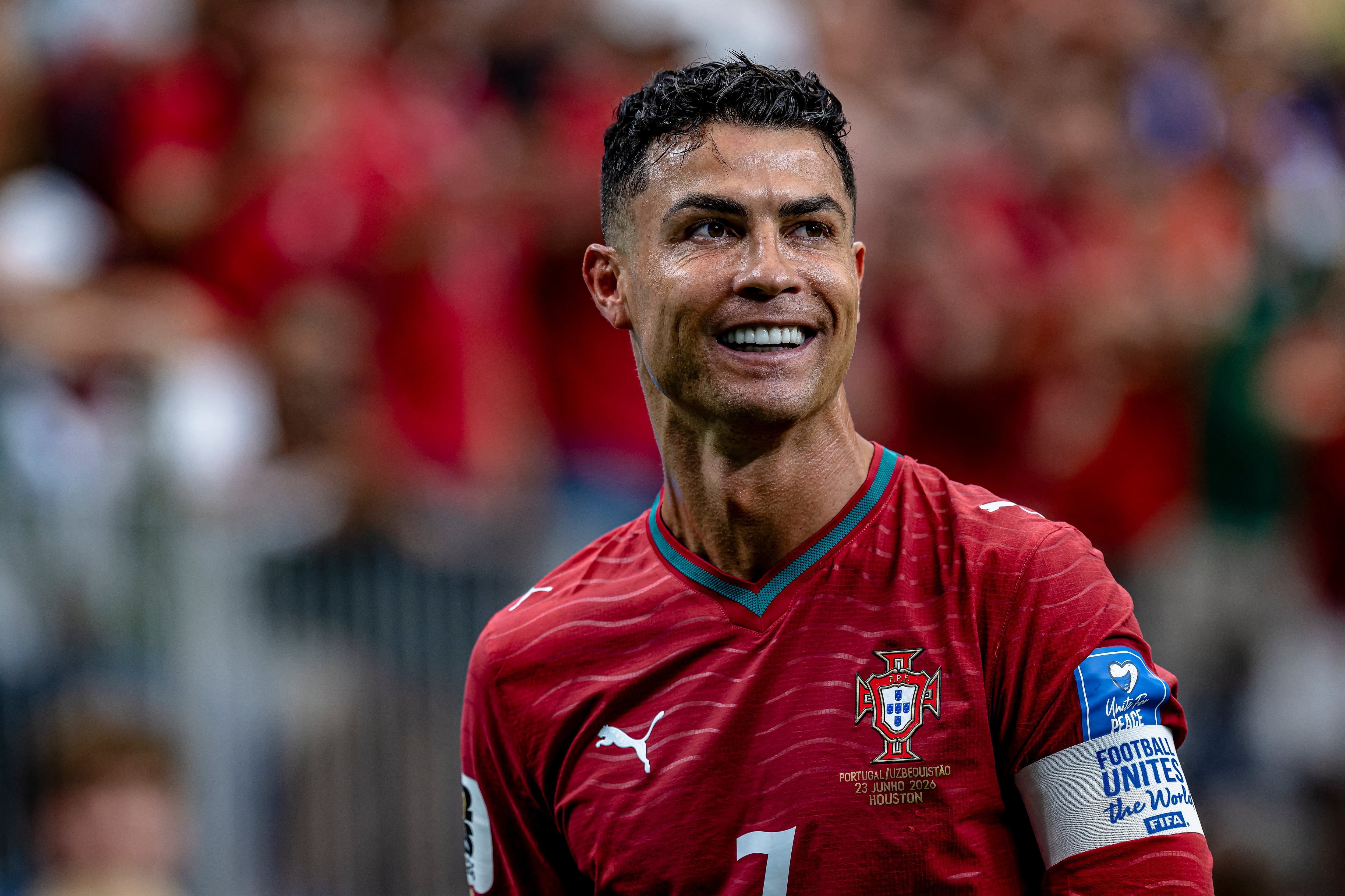 Cristiano Ronaldo, de Portugal, durante la Copa del Mundo 2026 en el NRG Stadium, en Houston, Estados Unidos, el 23 de junio de 2026. (Foto de Stefan Koops/EYE4IMAGES/NurPhoto) (Foto de Stefan Koops / NurPhoto vía AFP).