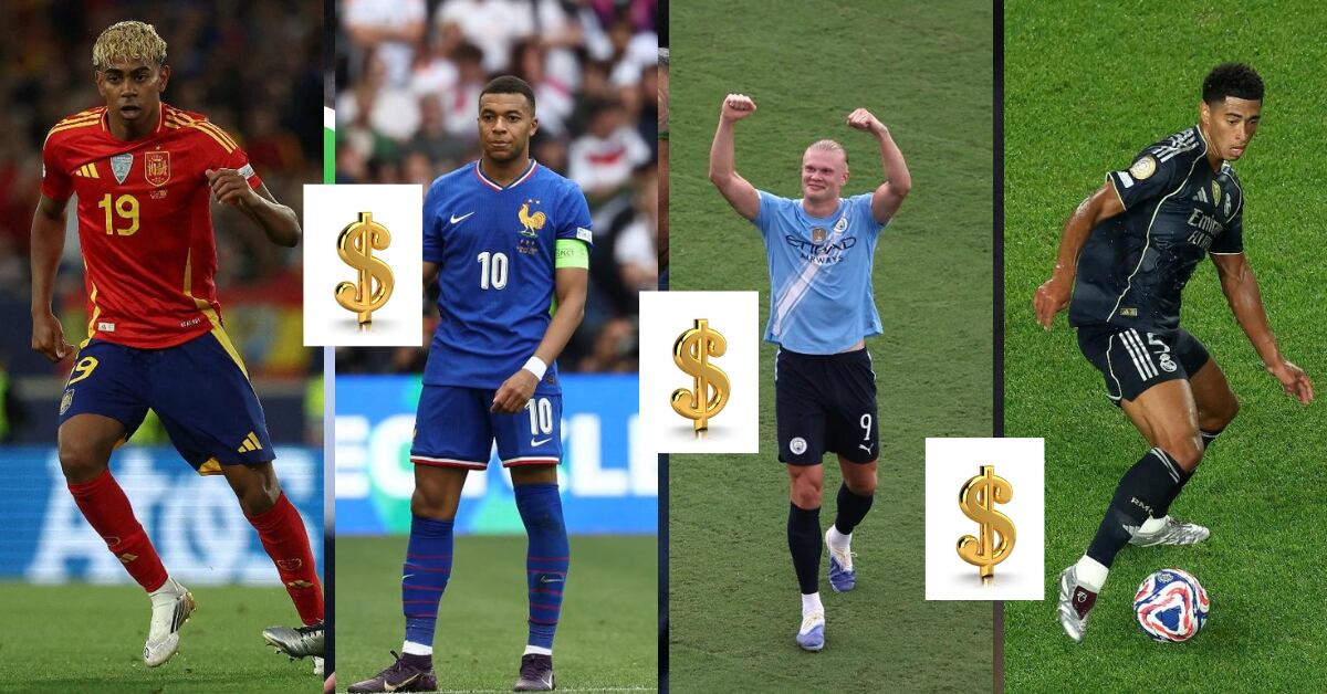 Lamine Yamal, Kylian Mbappé, Erling Haaland y Jude Bellingham.