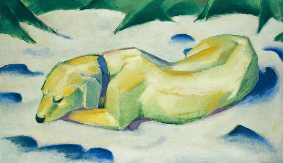 'Perro en la nieve', ca. 1911, de Franz Marc, en el Städel de Frankfurt.