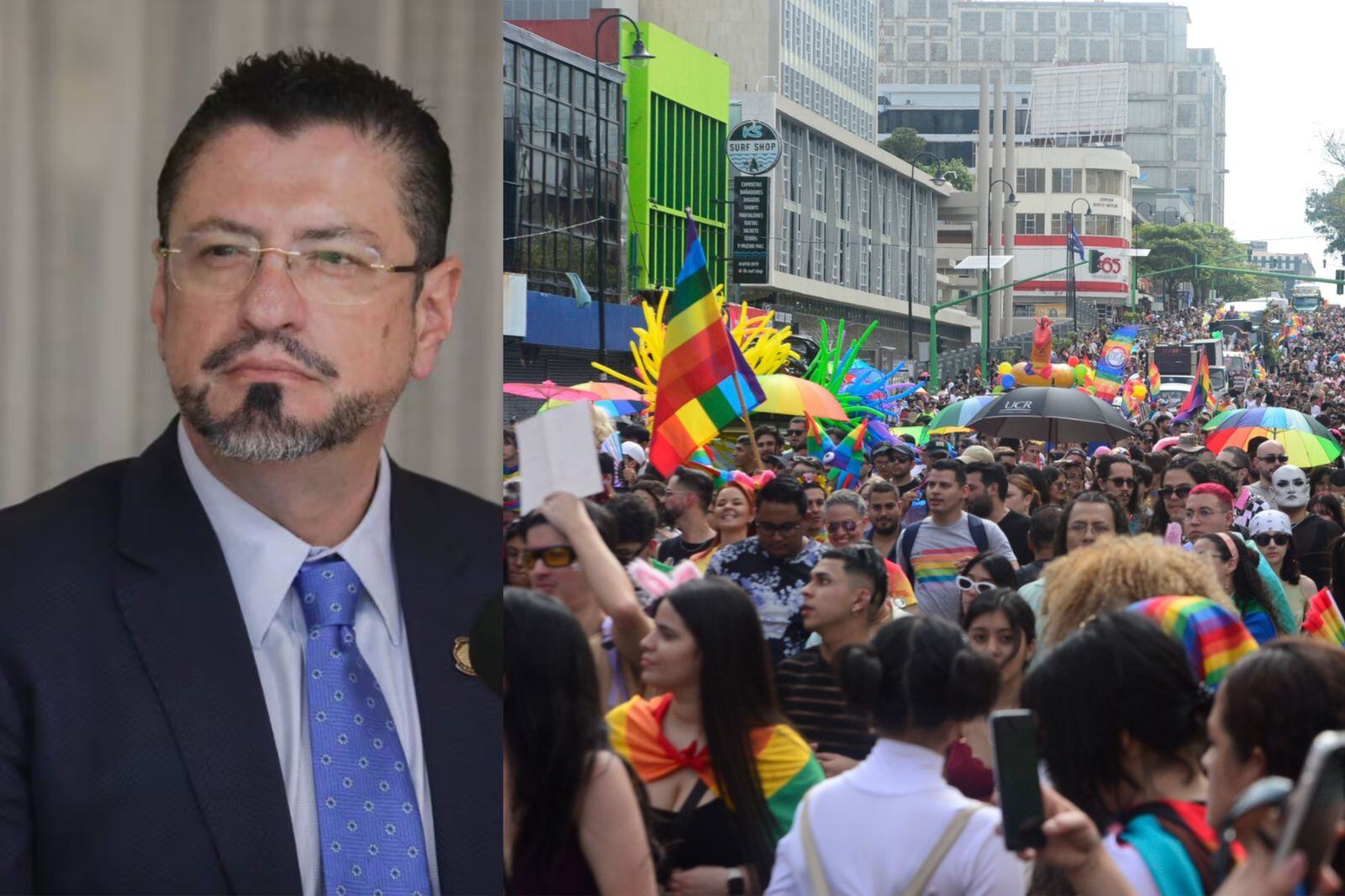 Este 29 de junio, Presidencia informó que Rodrigo Chaves no estaba enterado de la declaratoria de la marcha, misma que sí había permitido en años anteriores, pero que este 2024 decidió cancelar.