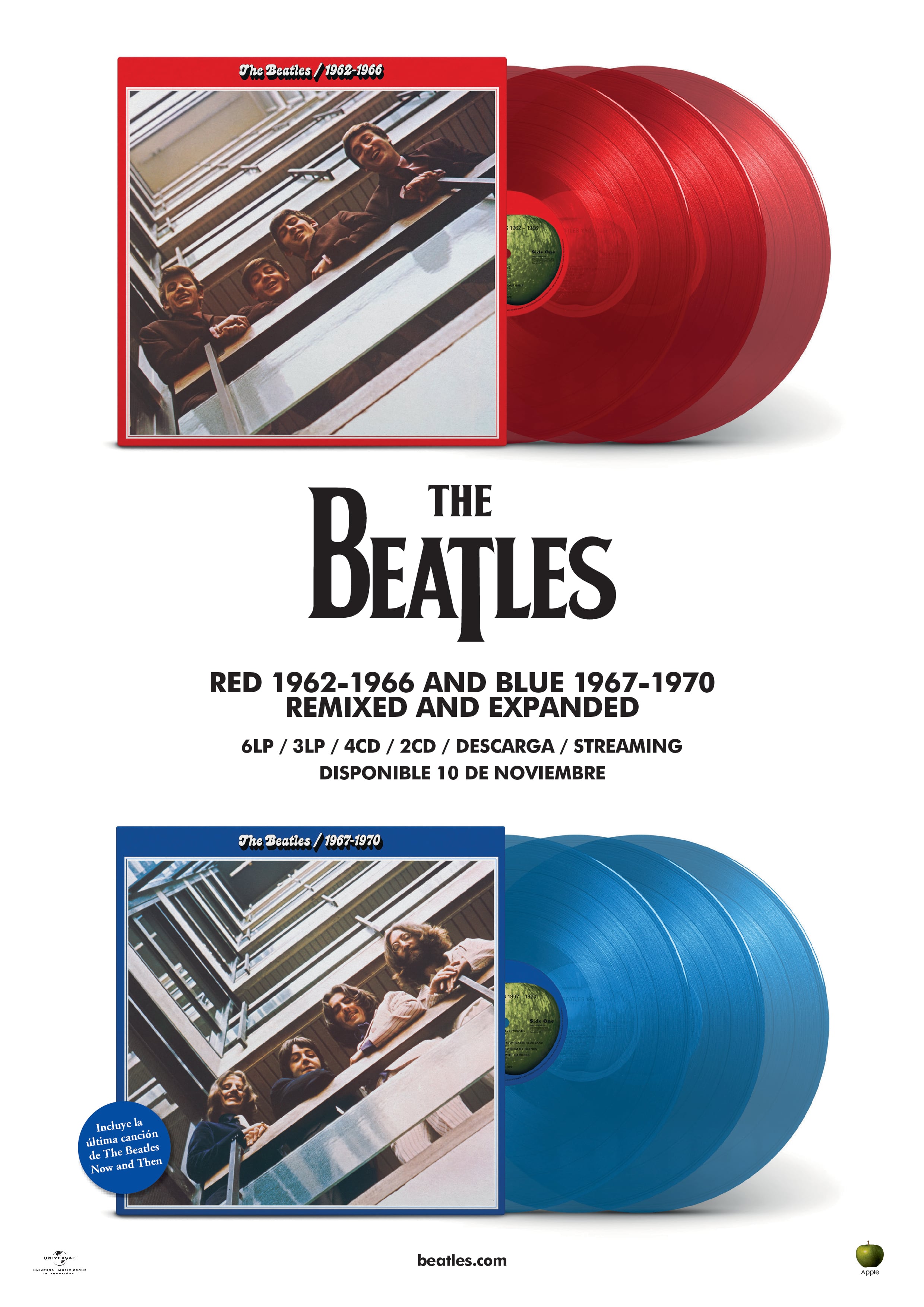 Discos Red y Blue de The Bealtes. Imagen exclusiva de Viva hasta su publicación.