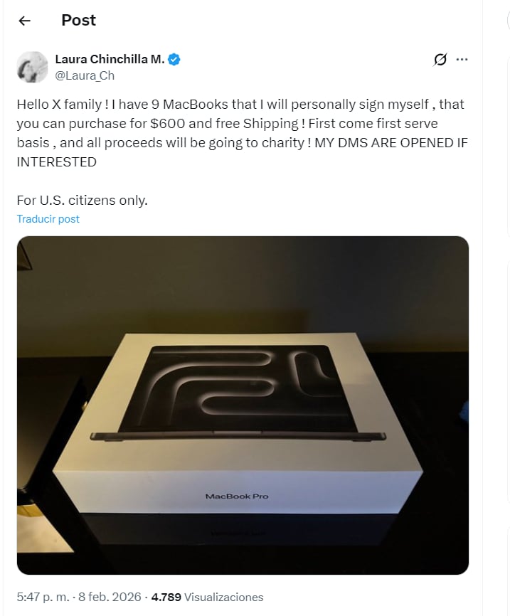Cuenta de Laura Chinchilla en X