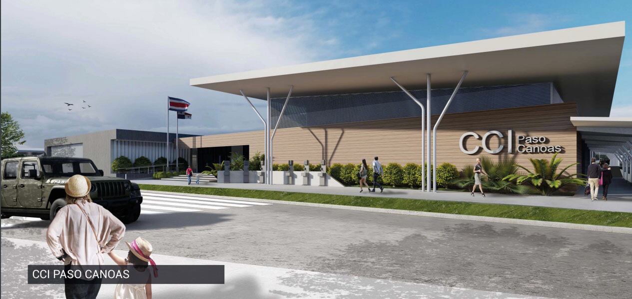 Comex inició el proceso de contratación de la empresa que se encargará de construir y equipar los puestos fronterizos de Paso Canoas y Sabalito, en el sur del país. Foto: Reproducción del diseño, Comex.