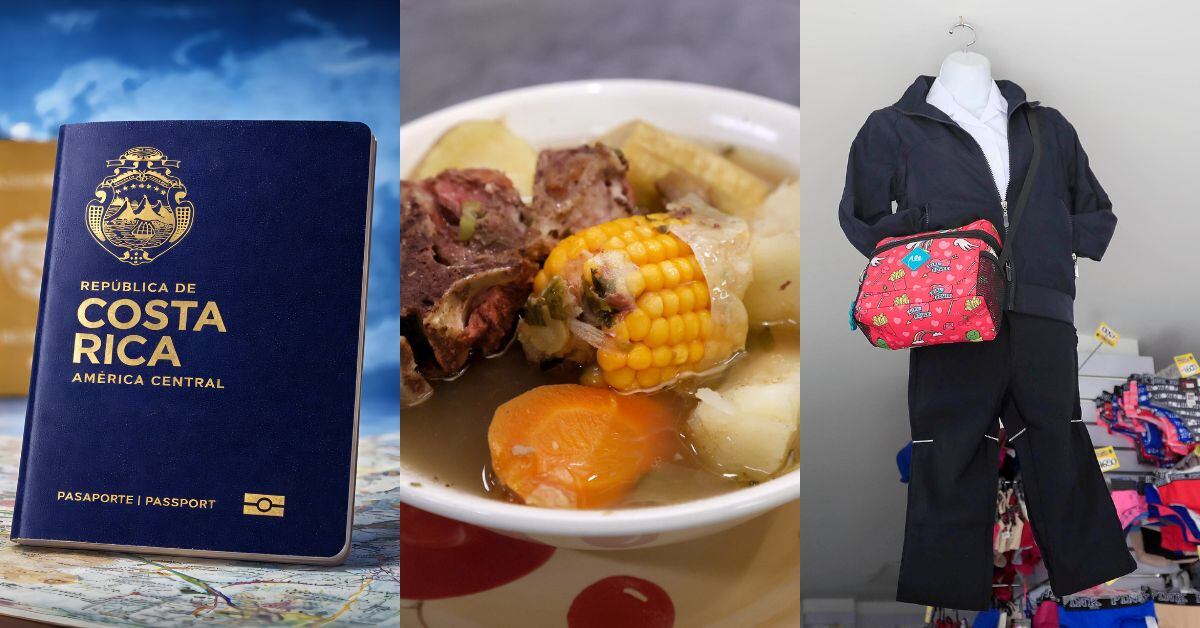 pasaportes, la olla de carne y los uniformes escolares