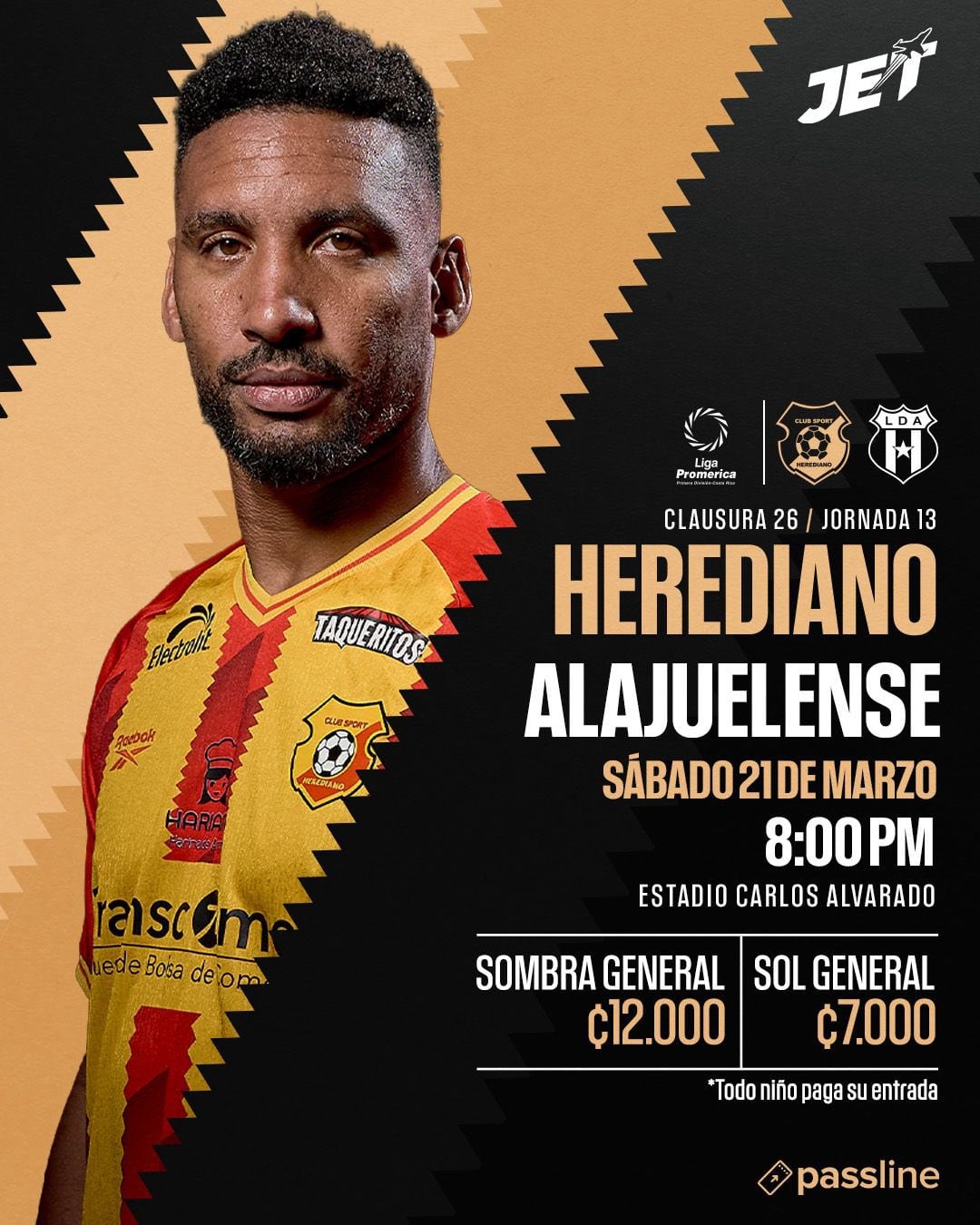 Este es el precio de las entradas para el partido entre Herediano y Liga Deportiva Alajuelense.