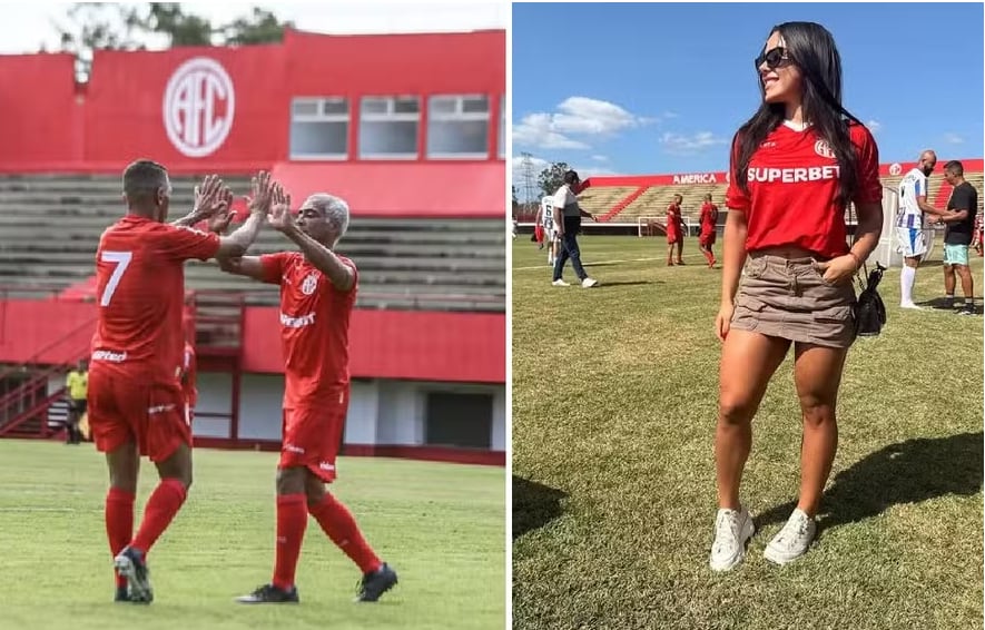 Romario tuvo el apoyo de su novia al jugar de nuevo con el América en Brasil.