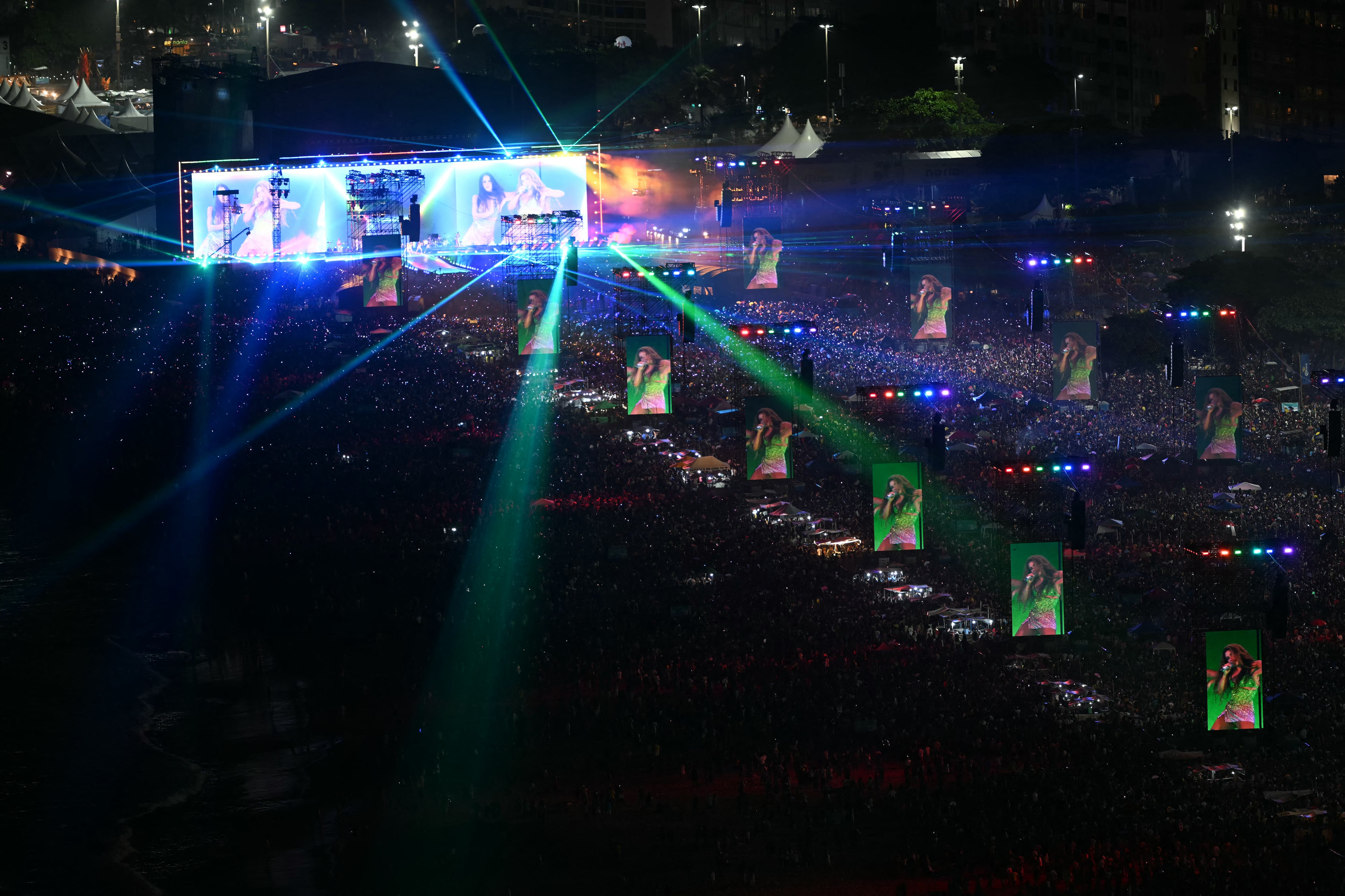La artista colombiana Shakira durante su concierto en Copacabana en Río de Janeiro, Brasil el 2 de mayo del 2026.
