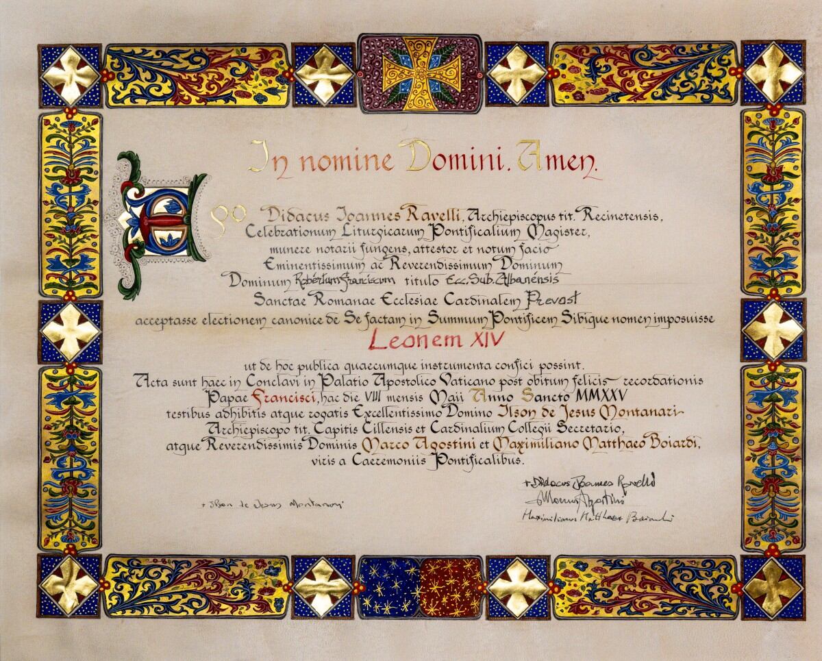 This photo taken and handout on May 9, 2025 by The Vatican Media shows Pope Leo XIV during a mass with cardinals in the Sistine Chapel in The Vatican. (Photo by Handout / VATICAN MEDIA / AFP) / RESTRICTED TO EDITORIAL USE - MANDATORY CREDIT "AFP PHOTO / VATICAN MEDIA" - NO MARKETING - NO ADVERTISING CAMPAIGNS - DISTRIBUTED AS A SERVICE TO CLIENTS