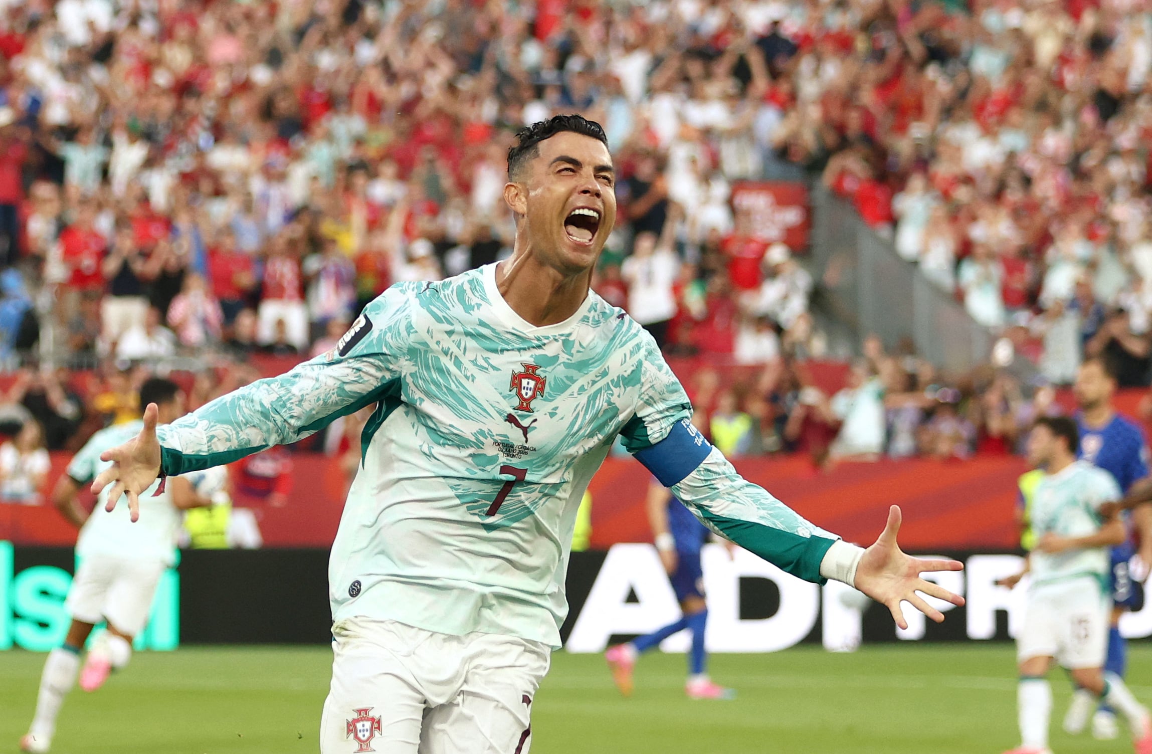 El delantero de Portugal Cristiano Ronaldo celebra un gol ante Croacia en el pasado Mundial 2026.