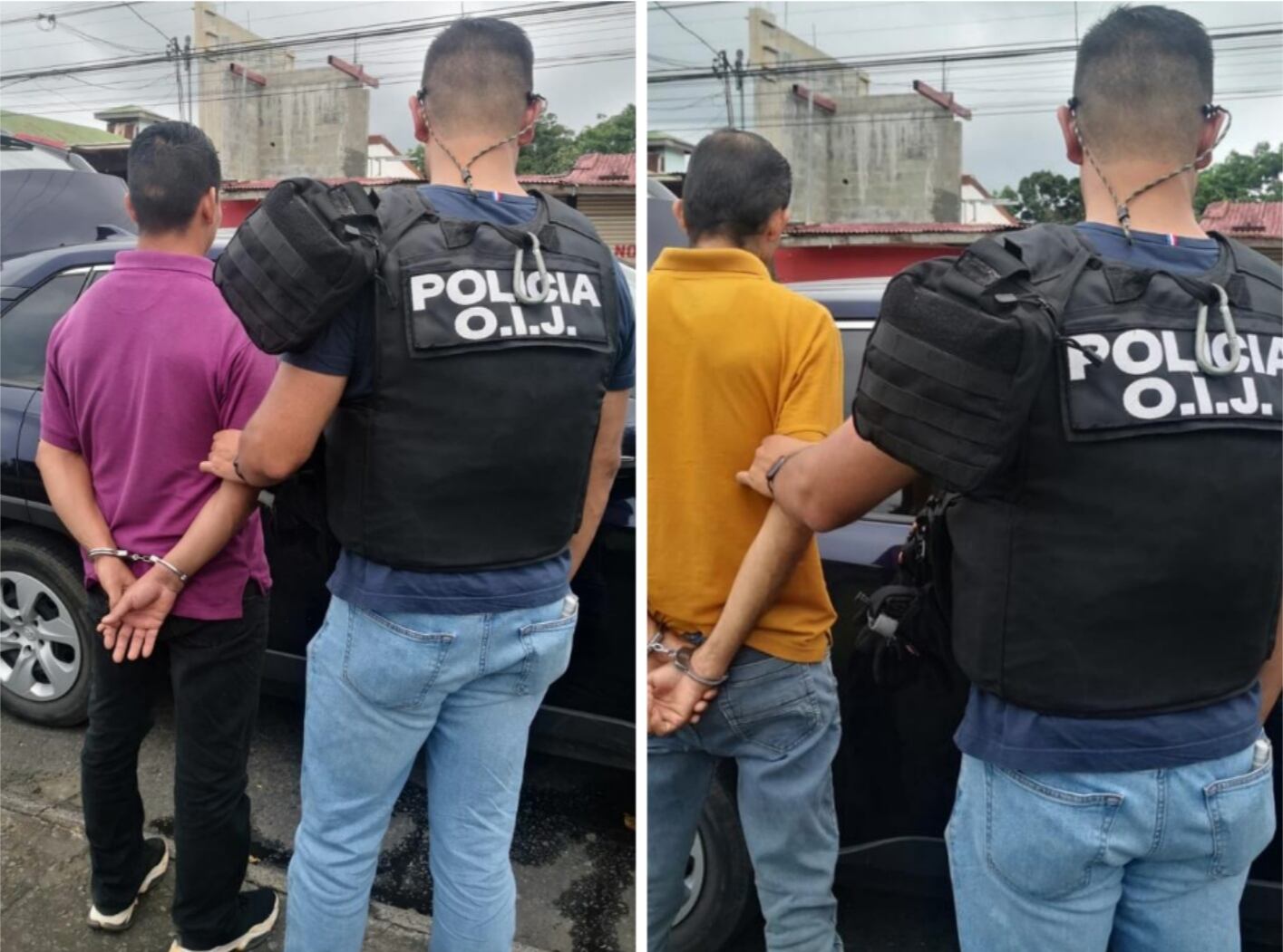 Dos sujetos apellidados Castillo, de 40 años y Ortiz, de 35, quedaron a la orden de la Fiscalía. Foto: OIJ.