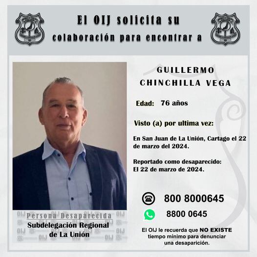 OIJ pide ayuda para dar con tres hombres desaparecidos en este marzo 2024. Foto: OIJ