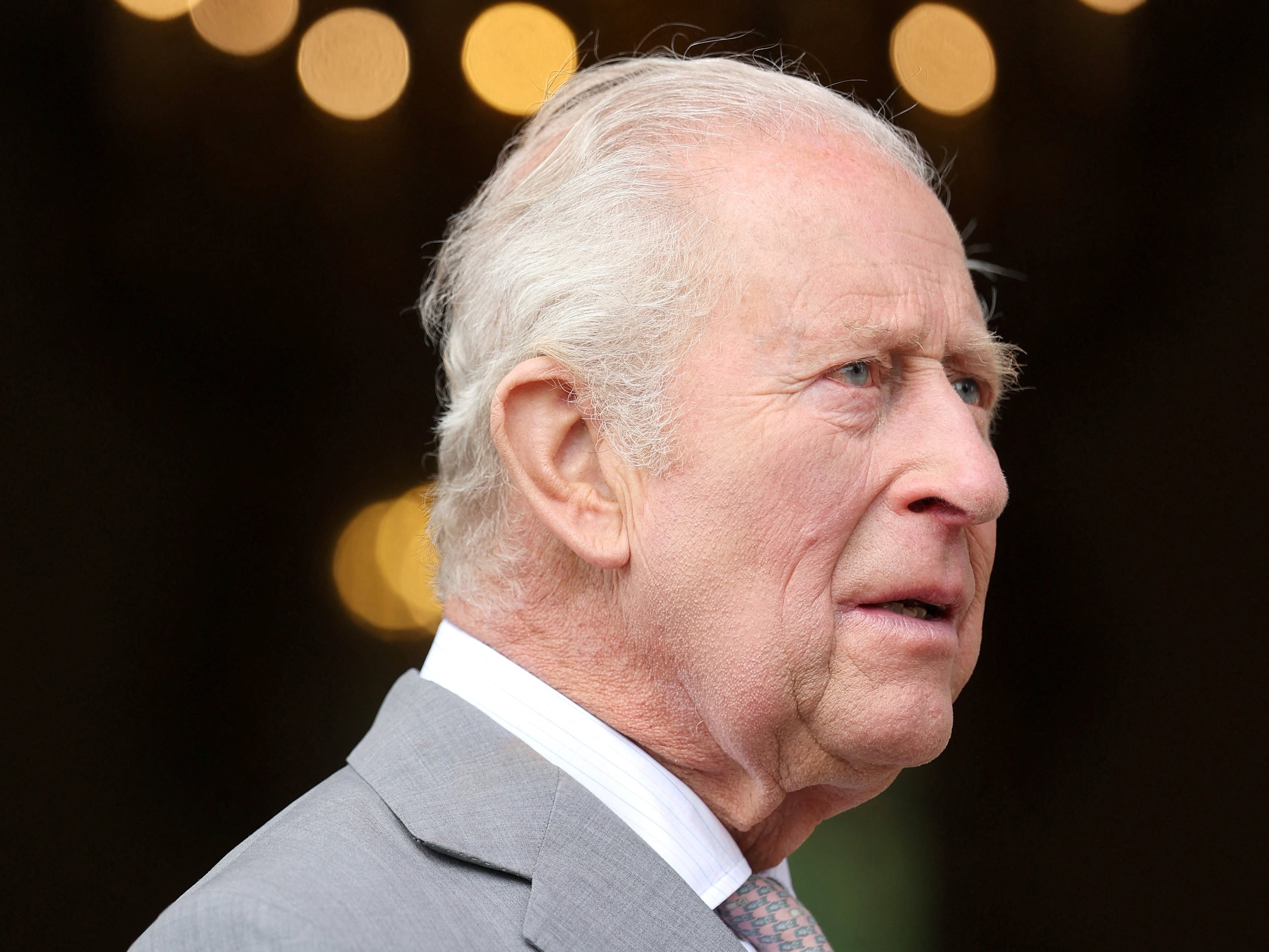 El rey Carlos III de Reino Unido asiste a una fiesta en los jardines del castillo de Hillsborough, en Hillsborough, Irlanda del Norte, el 20 de mayo de 2026, durante el segundo día de una visita real de tres días a Irlanda del Norte. (Foto: Chris Jackson / POOL / AFP)