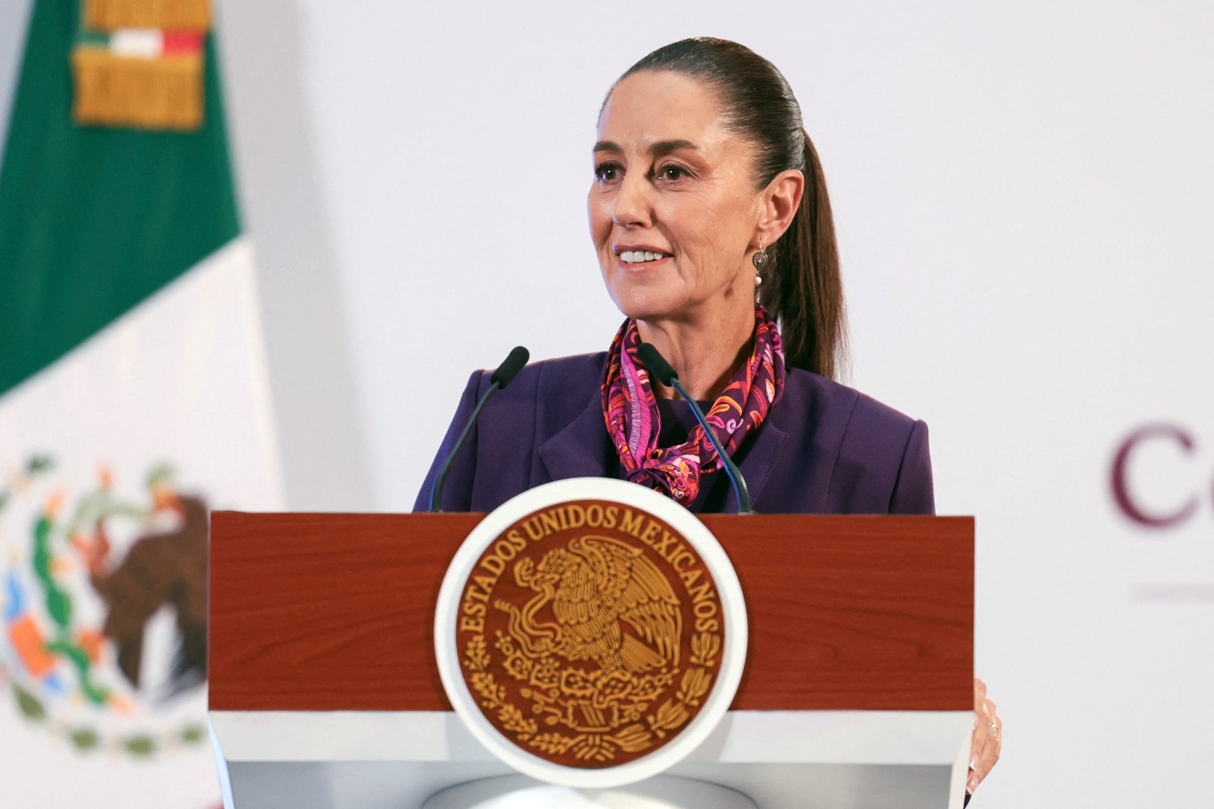 La presidenta de México, Claudia Sheinbaum, expresa su apoyo a Cuba por razones humanitarias. Foto: AFP PHOTO / Presidencia de México