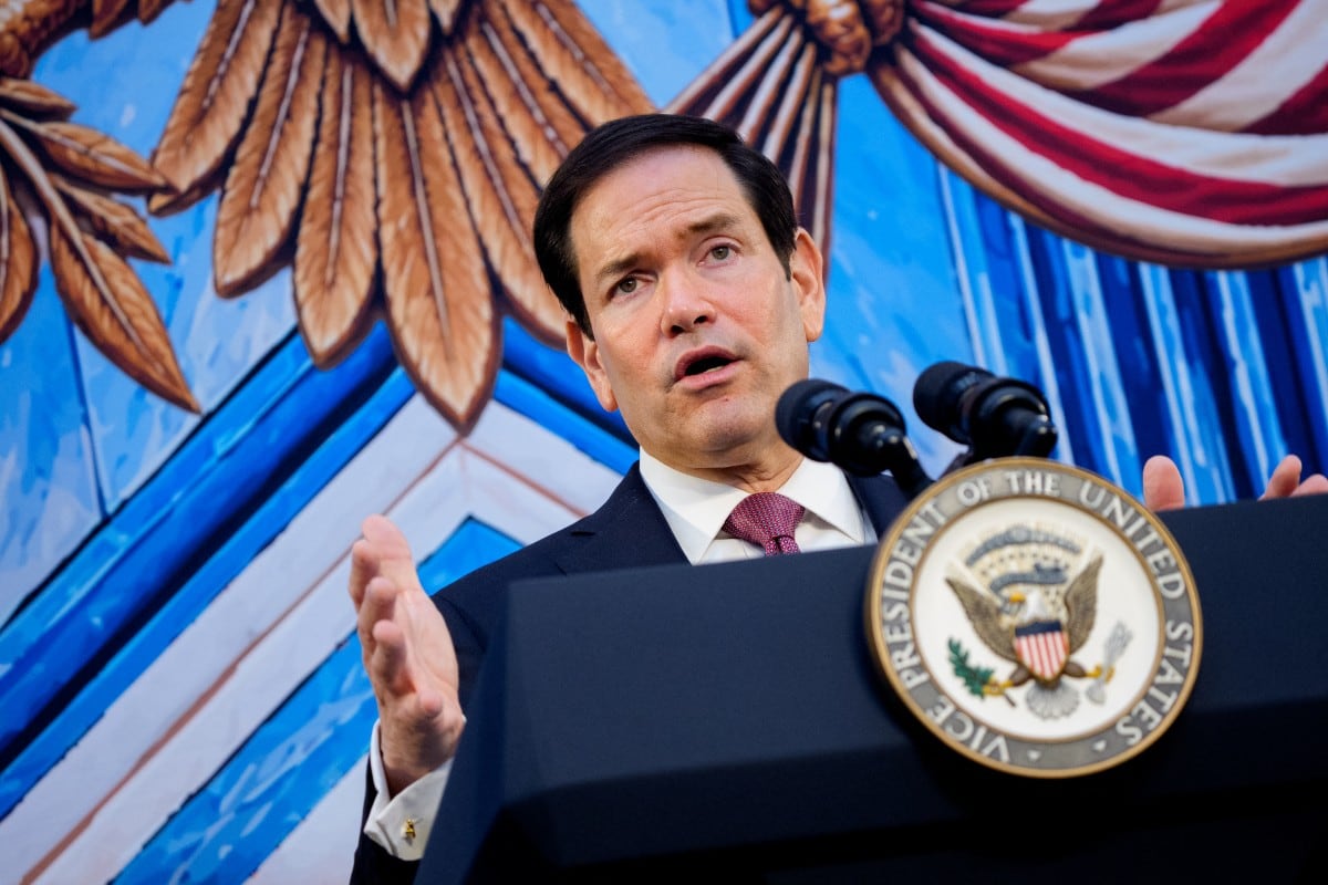 El secretario de Estado, Marco Rubio, habla durante el acto de lanzamiento de Foundry School en el Instituto de Paz de Estados Unidos, el 3 de septiembre de 2026,