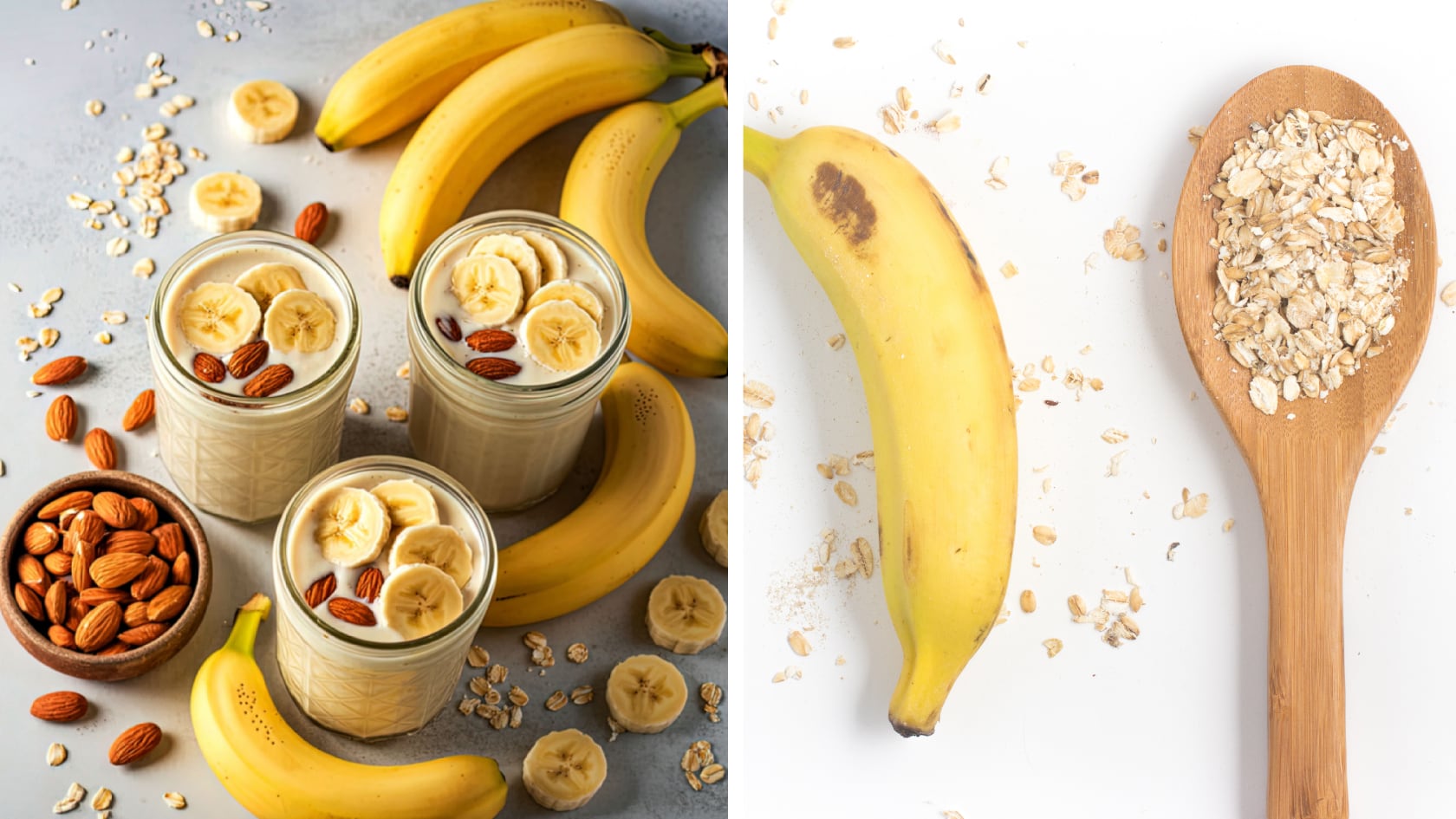 Receta de avena con banano y proteína que ayuda a recuperar energía y favorecer el crecimiento muscular tras el gimnasio.