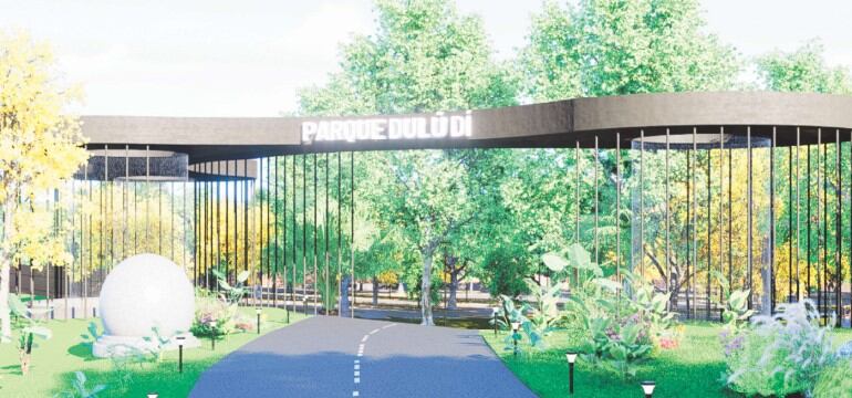 Un documento de la firma Black Waters titulado "Parques fuentes de agua en Santa Ana" muestra diseños de cómo sería el parque de agua que impulsa el gobierno.