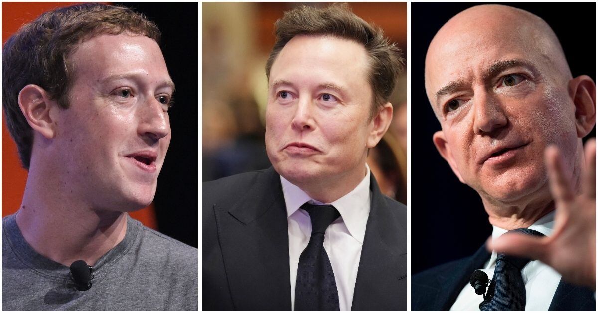 Imagen compuesta de Elon Musk, Mark Zuckerberg y Jeff Bezos, reconocidos líderes tecnológicos, quienes asistirán a la ceremonia de investidura de Donald Trump.