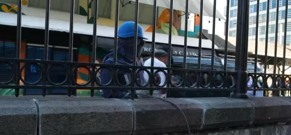 Obras de remodelación en el Teatro Nacional de Costa Rica.