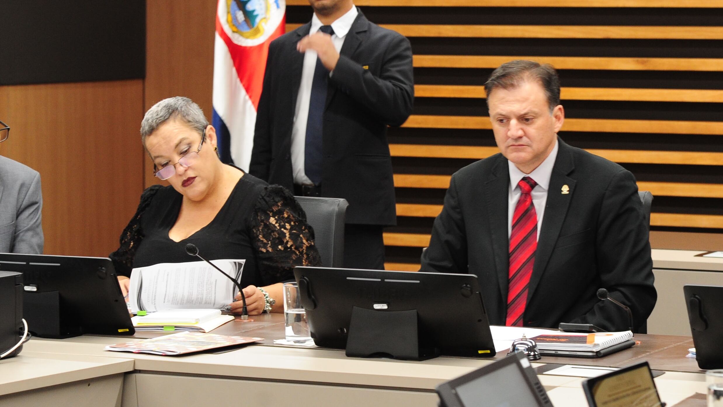 Ministra de la Presidencia Sra Laura Fernández en comisión.