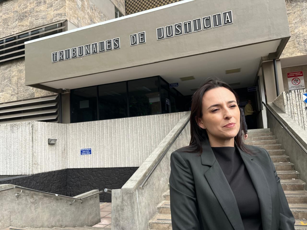 Natalia Díaz este miércoles en su cita en los tribunales. Fotografía: