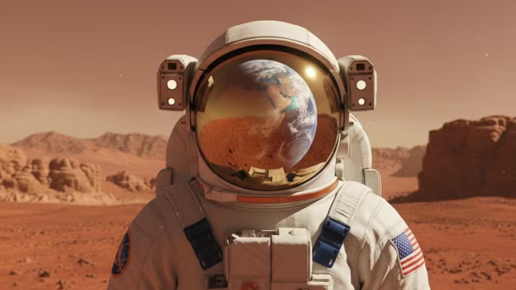 Una imagen de un astronauta en Marte.