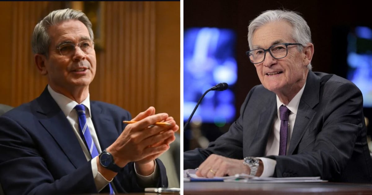 Scott Bessent, secretario del Tesoro de Estados Unidos, y Jerome Powell, presidente de la Reserva Federal, durante audiencias separadas en Washington, en medio del proceso de selección del nuevo titular de la Fed impulsado por Donald Trump.
