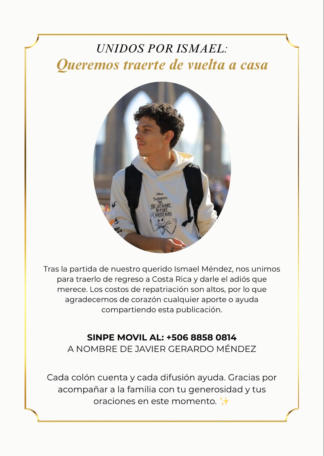 Ismael Méndez jóven que falleció en Colombia