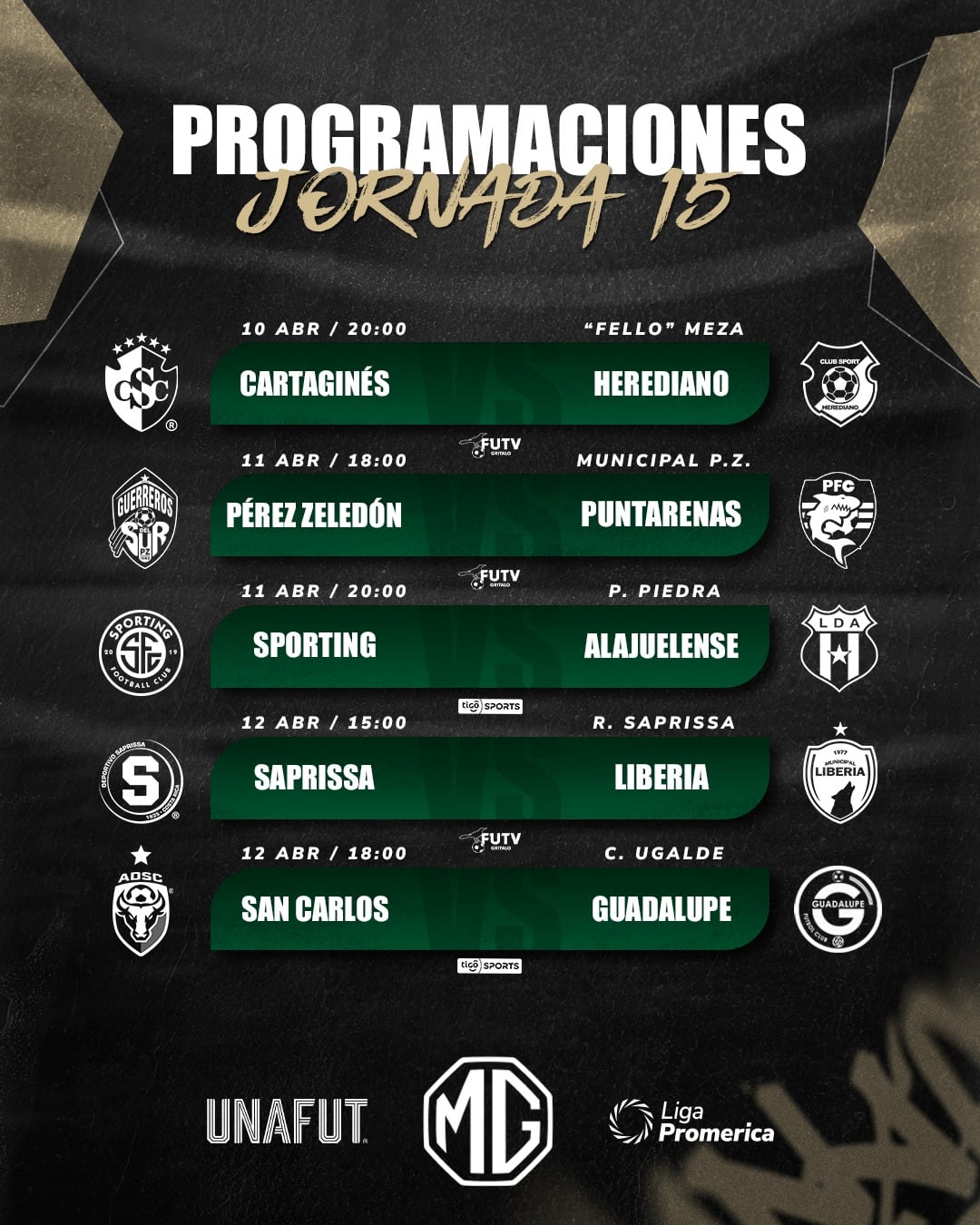 Estos son los partidos que se disputarán en la jornada 15 del Torneo de Clausura 2026.