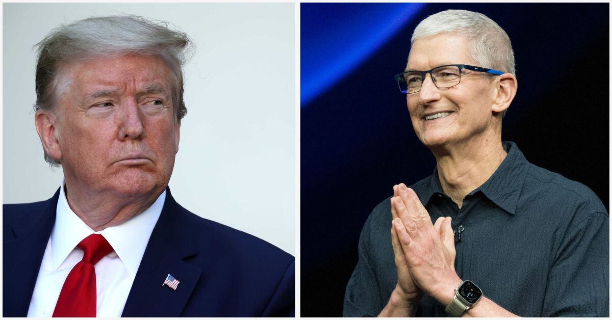 Donald Trump, presidente de Estados Unidos; y Tim Cook, presidente ejecutivo de Apple.