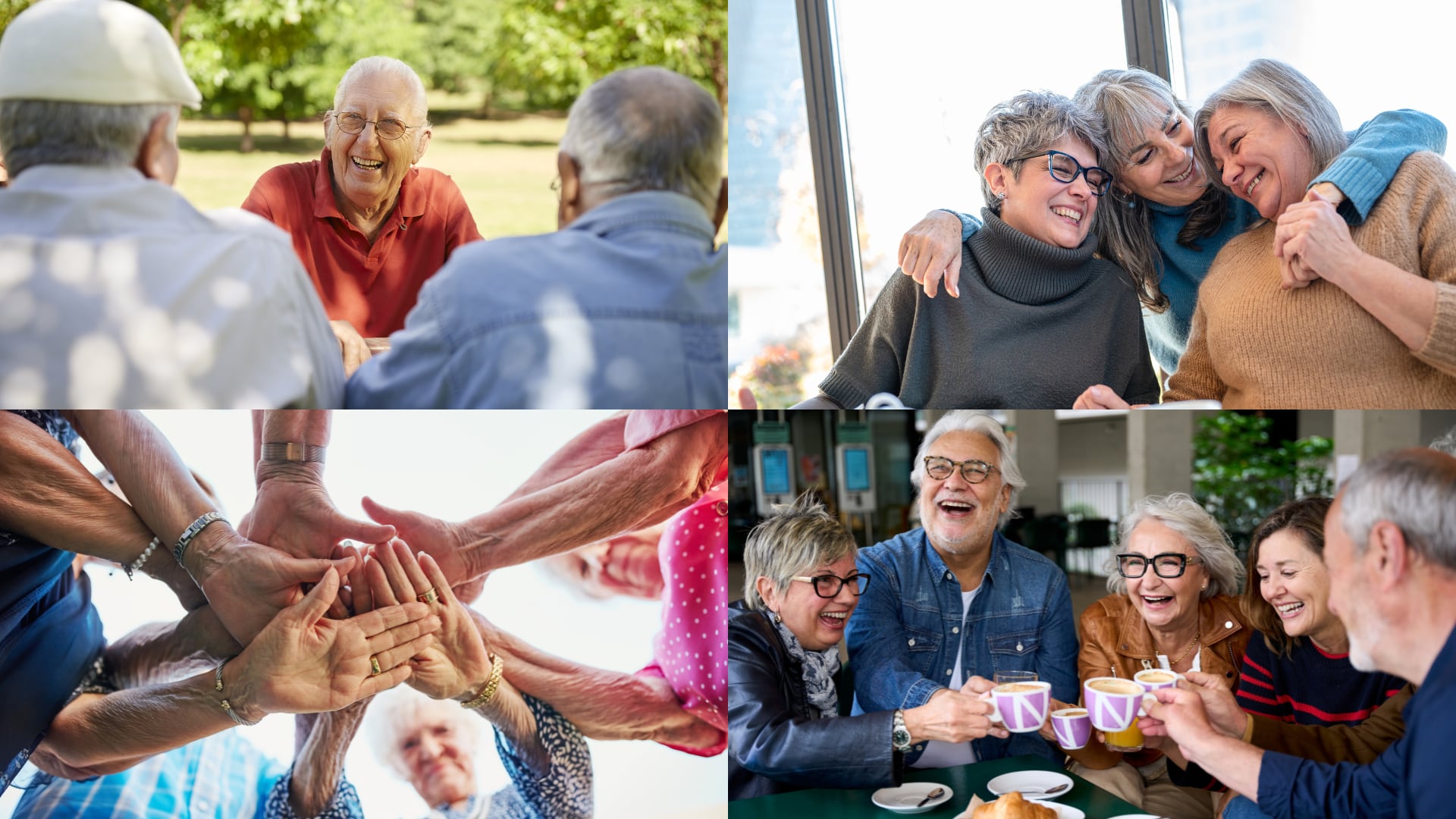 Amigos de toda la vida, amistad de décadas, adultos mayores amigos