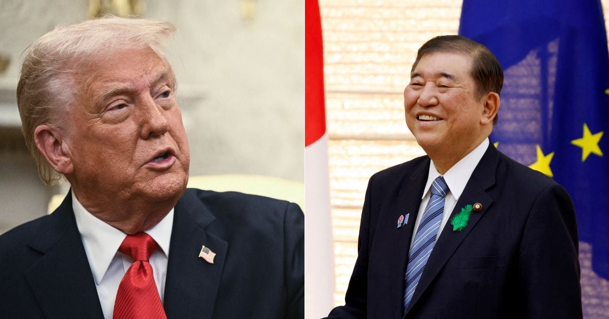 En la imagen de izquierda a derecha, Donald Trump y el primer ministro de Japón, Shigeru Ishiba