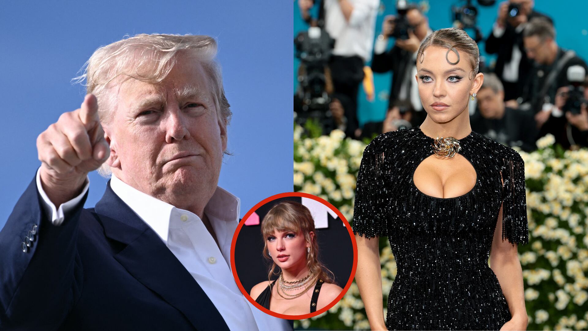 Trump elogia a Sydney Sweeney y descalifica a Taylor Swift por su activismo político en favor de Kamala Harris.
