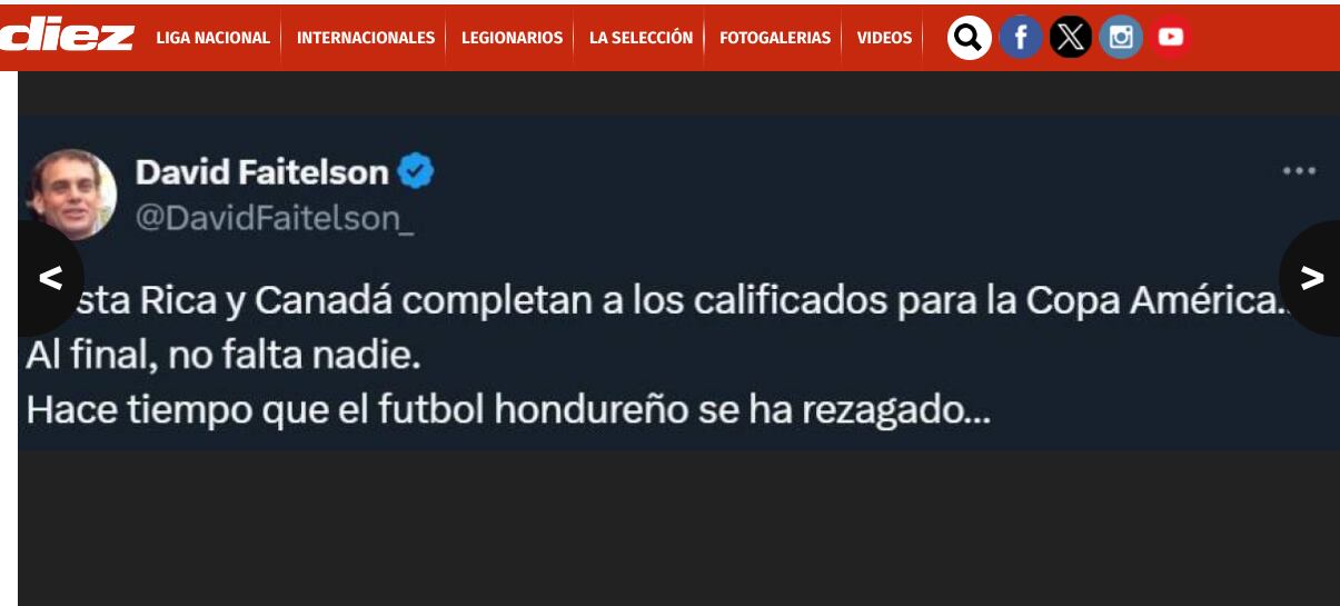 David Faitelson
Costa Rica 3- Honduras 1
Repechaje
23 de marzo del 2023
Tomado de Facebook