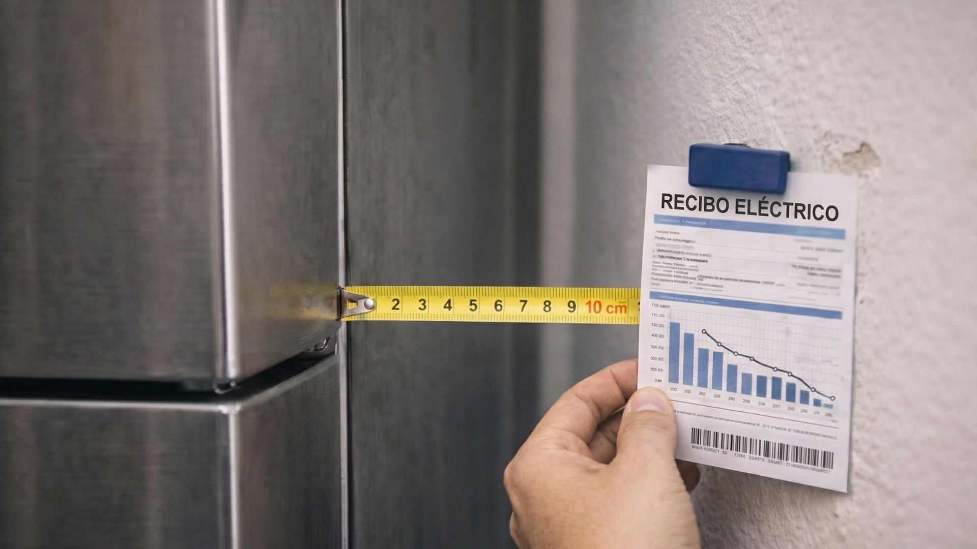 Mantener 10 cm de distancia entre la refrigeradora y la pared permite una ventilación adecuada y evita aumento en el consumo eléctrico.