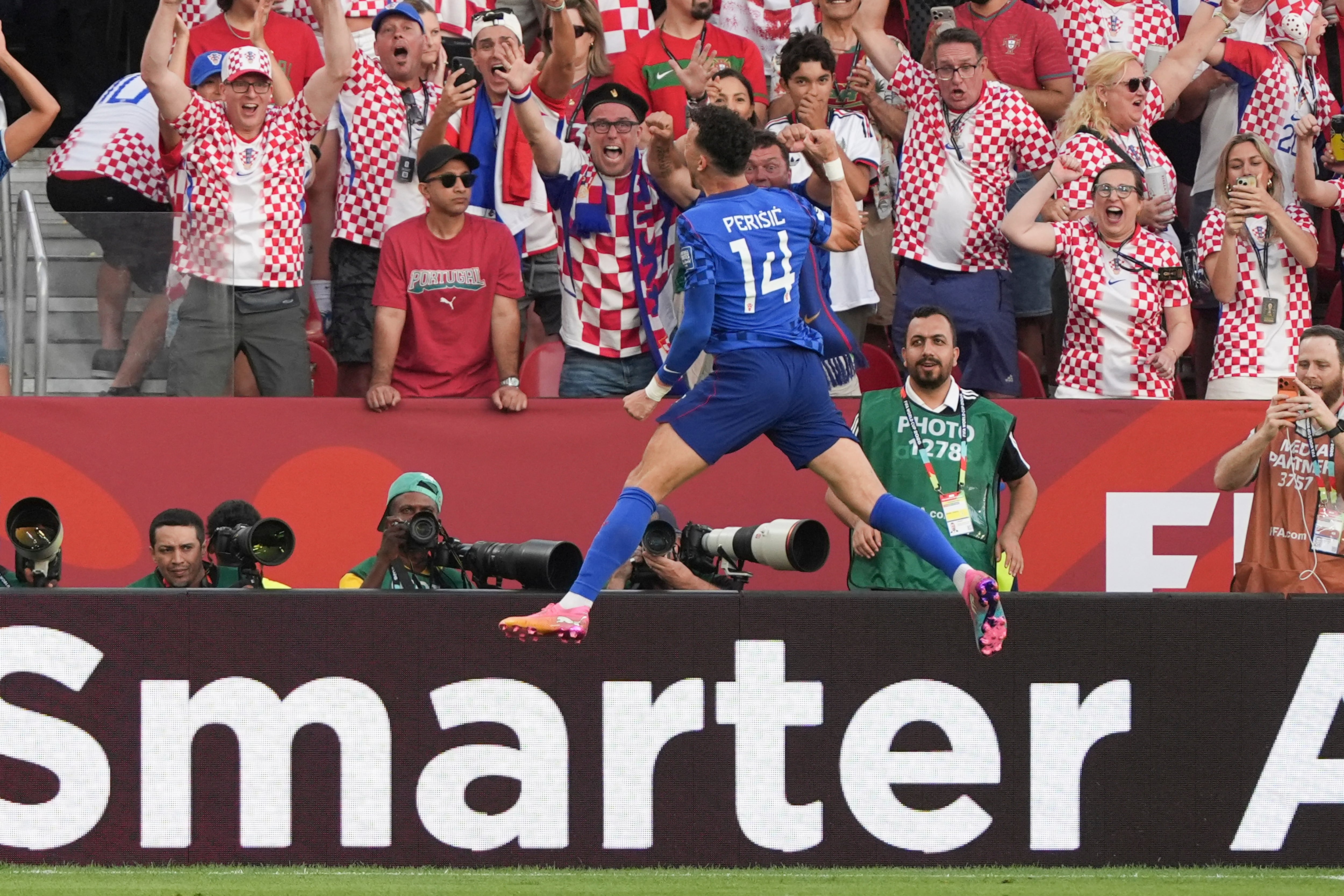 Ivan Perisic celebra un gol de Croacia ante Portugal en el Mundial 2026, en Toronto. Los croatas ya tienen nuevo entrenador.