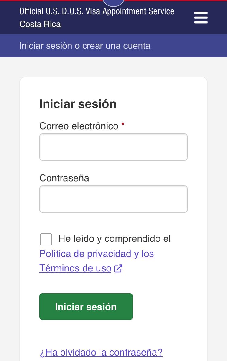 Adelantar la cita para la visa de Estados Unidos.