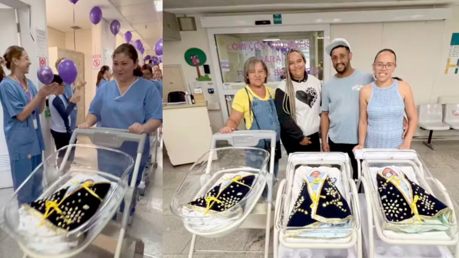 Alisson, Ryan y Heitor son los primeros trillizos nacidos de un útero trasplantado. El procedimiento fue exitoso en un hospital de São Paulo.