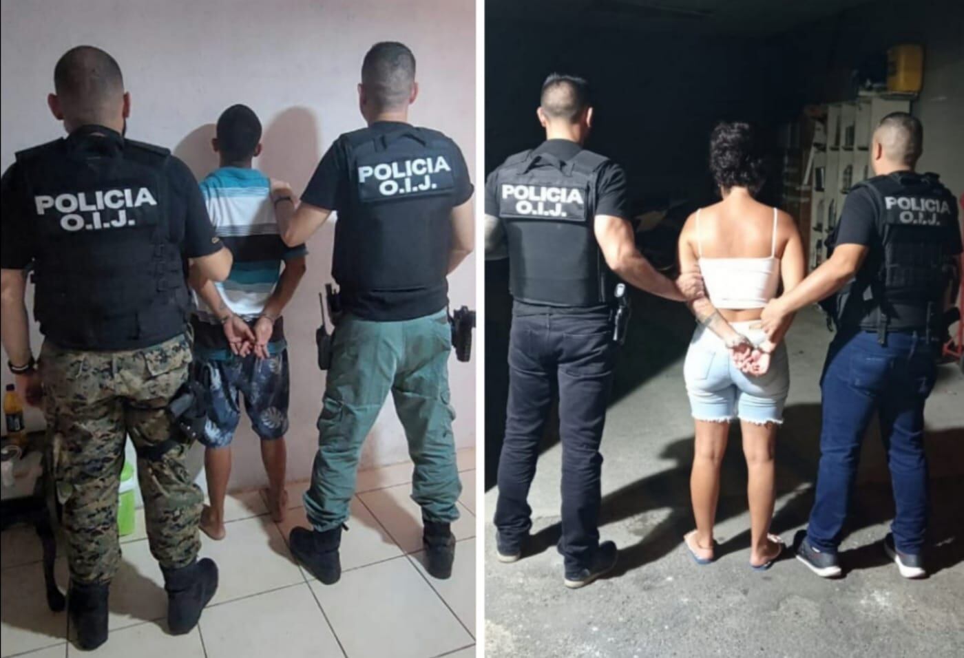 Los detenidos quedaron a la orden del Ministerio Público de Limón, para que se determine su situación jurídica. Foto: OIJ.