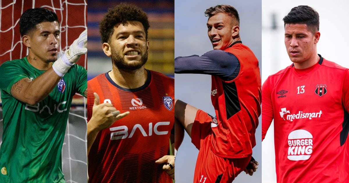 Mario González, Brian Martínez, Kenneth Vargas y Alexis Gamboa pueden ver acción en el partido entre San Carlos y Liga Deportiva Alajuelense, este sábado 7 de marzo.