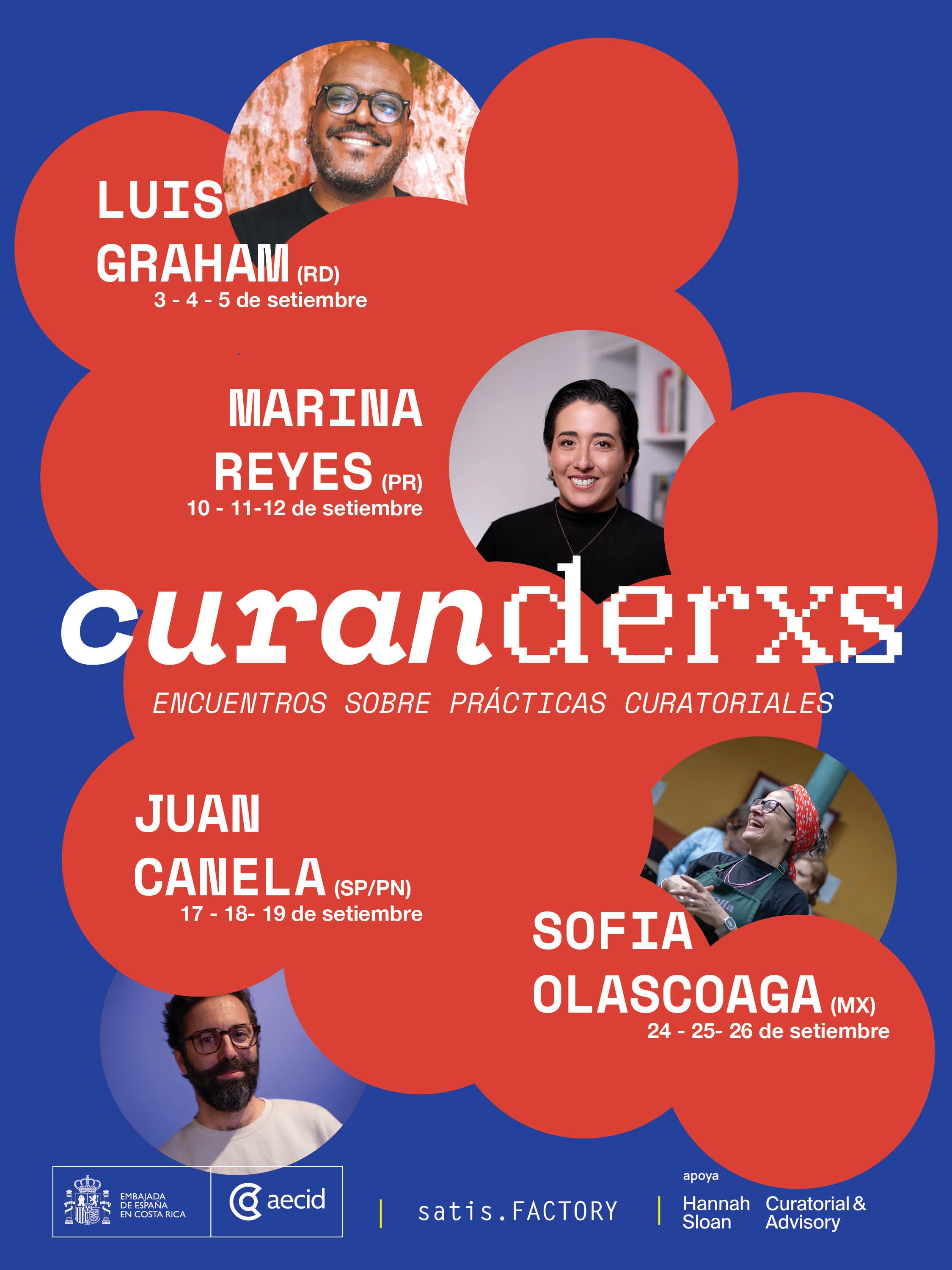Programa de 'Curanderxs. Encuentros sobre prácticas curatoriales', del Centro Cultural de España y Satisfactory.