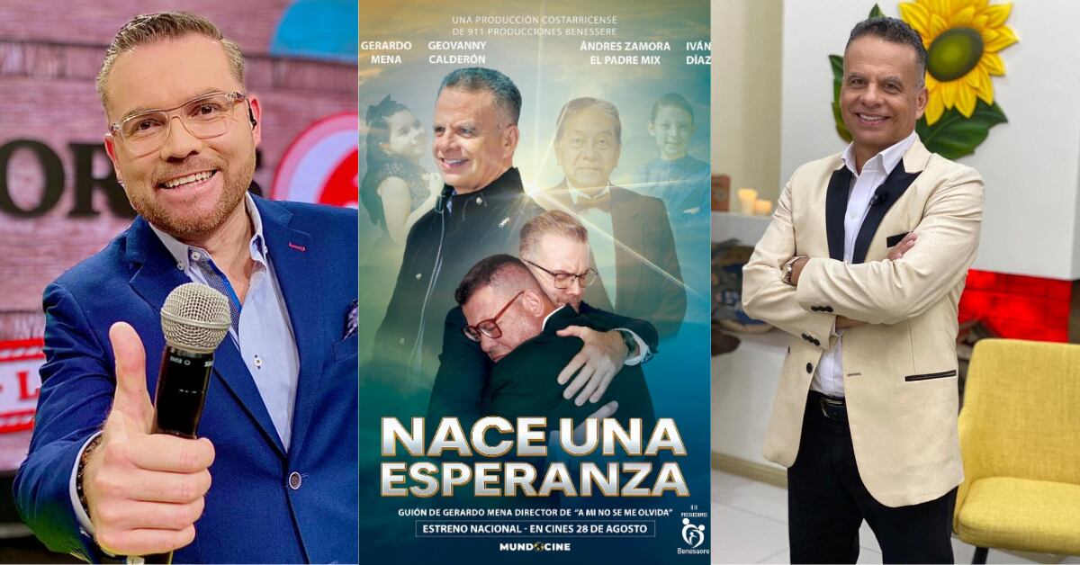 El elenco de 'Nace una esperanza' incluye a Giovanni Calderón (derecha), Iván Díaz y Andrés Zamora (izquierda), conocido como el Padre Mix.