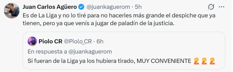 Juan Carlos Agüero aseguró que el futbolista del que hablaba es de Liga Deportiva Alajuelense.