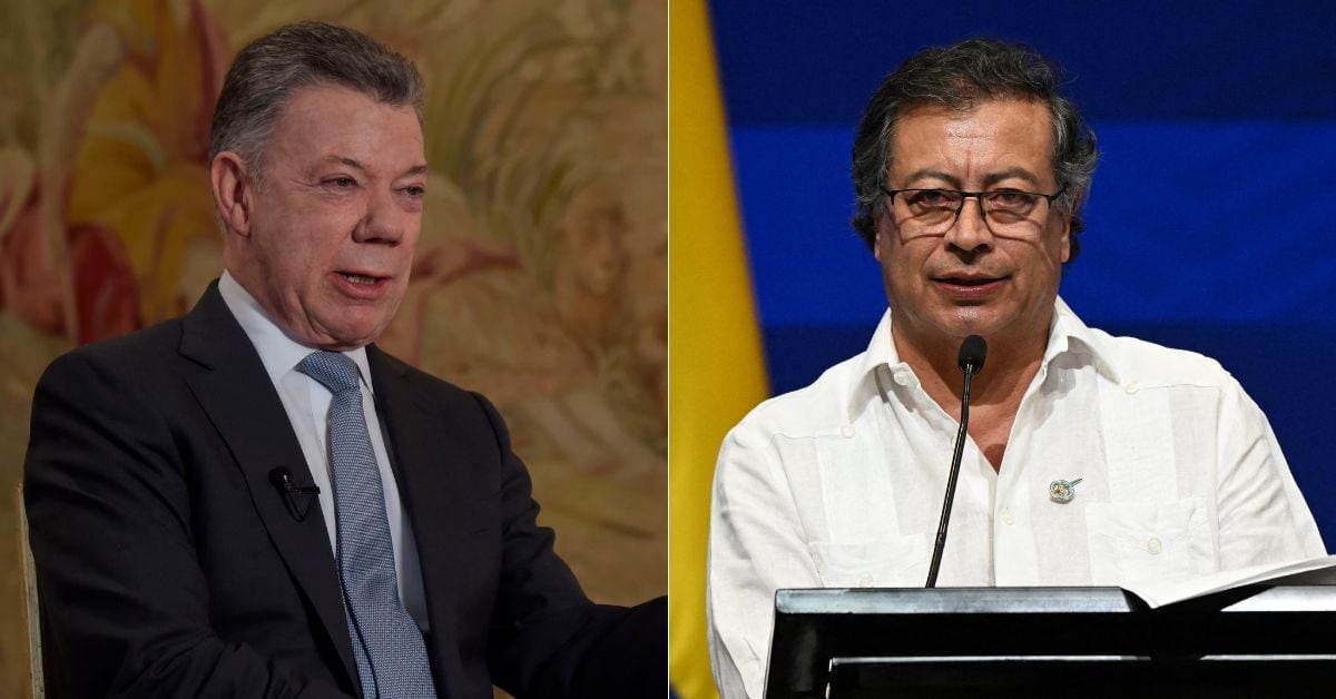 En la imagen Juan Manuel Santos y Gustavo Petro