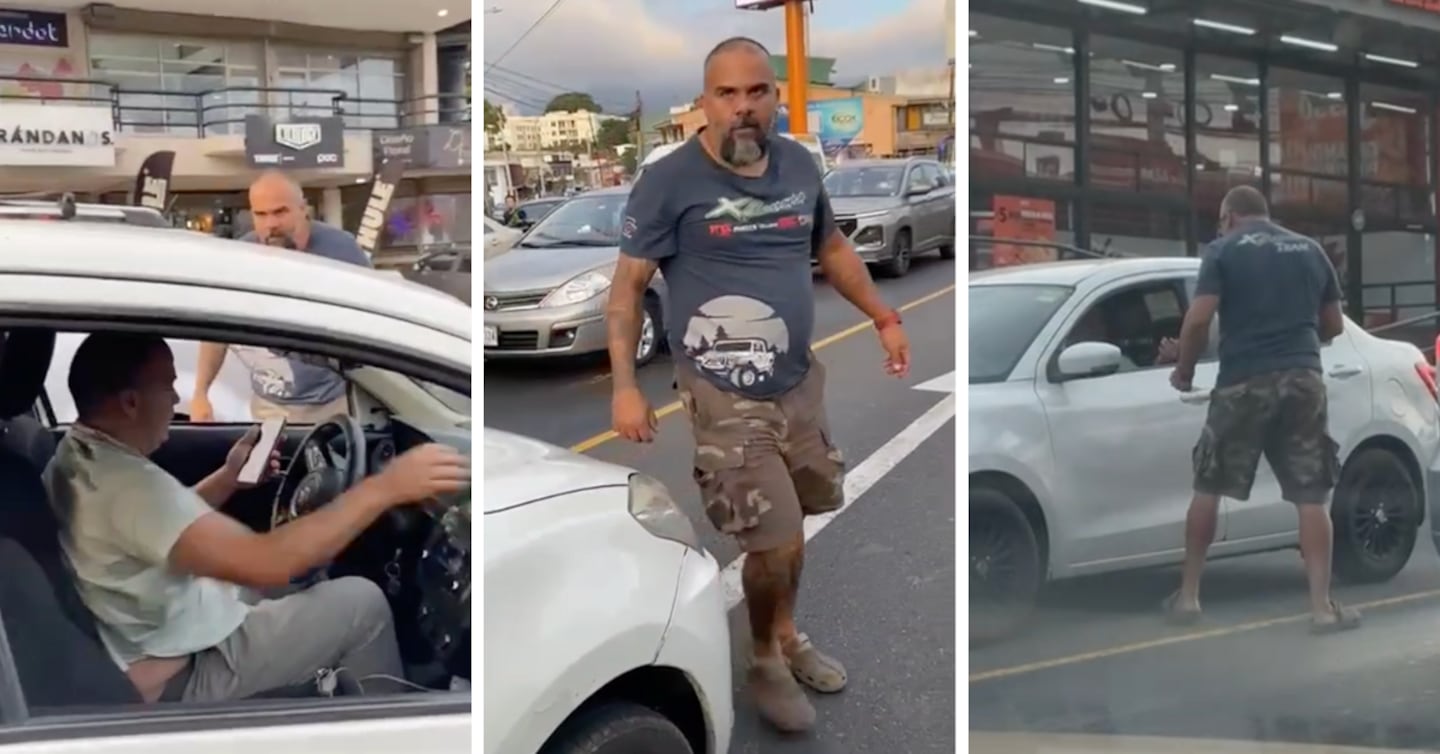 Hombre agrede a conductor y daña su vehículo en plena calle | La Nación